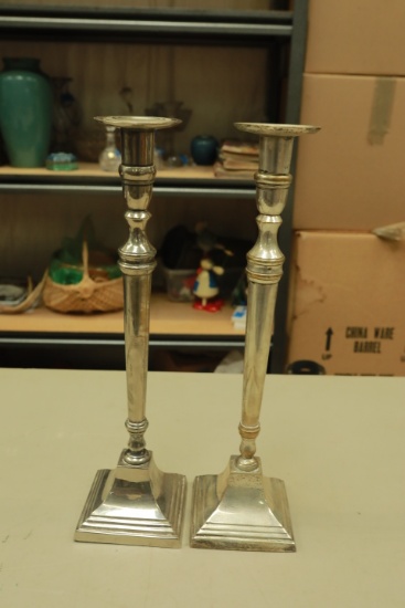 Pair of Bombay Silver Plated Candlesticks
