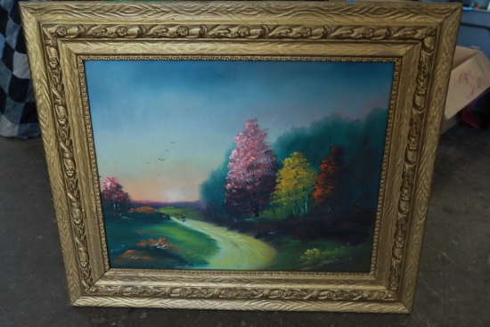 Gold Framed Painting on Board