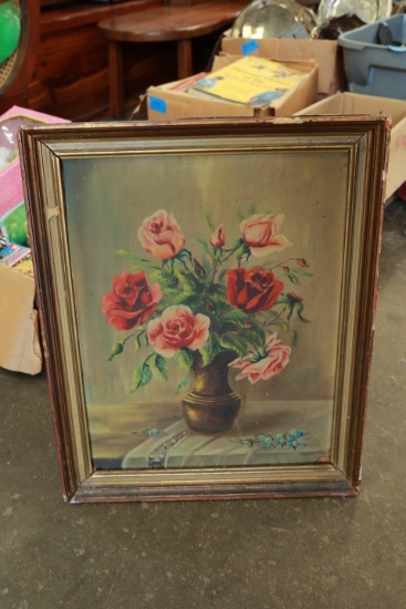 Antique Framed Floral Painting