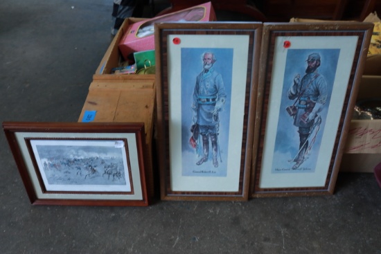 3 Framed Civil War Prints