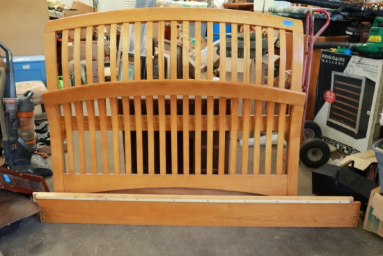 Oak Queen Size Bed Frame with Rails