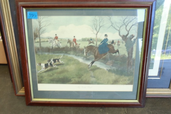 My Lady Leads Framed Fox Hunting Print