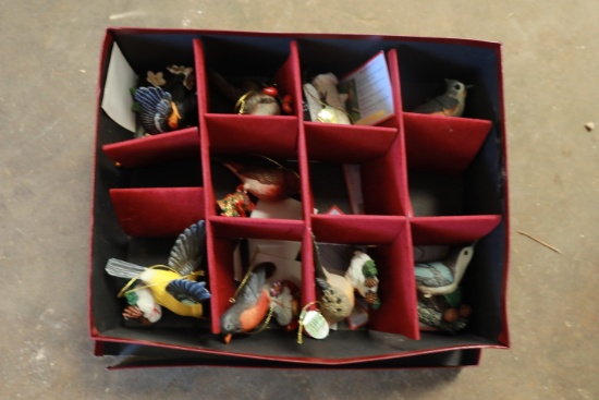 Box of Danbury Mint Bird Ornaments
