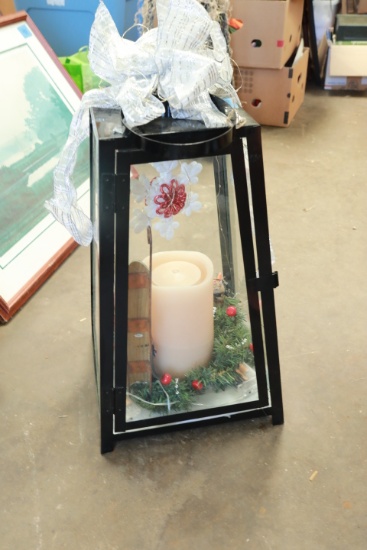 Decorative Metal & Glass Christmas Centerpiece