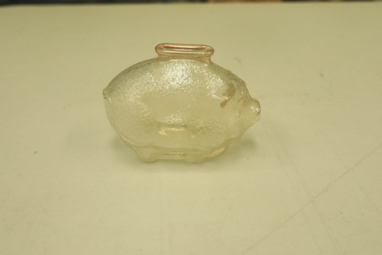Small Amber Glass Piggy Bank