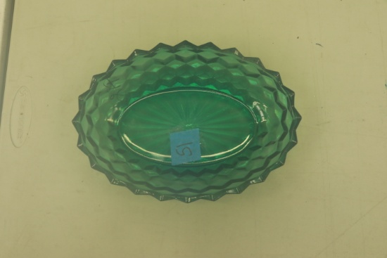 Colony Glass Whitehall Pattern Oval Bowl in Teal Green