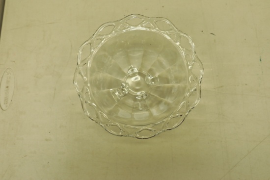 Reticulated Footed Glass Bowl