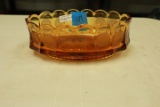 Amber Glass Coin Dot Bowl
