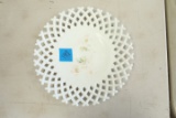 Reticulated Antique Milk Glass Plate