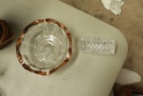Glass Bowl with Gold Rim & Crystal Dish