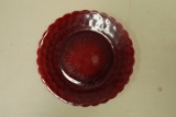Ruby Glass Bubble Pattern Depression Plate