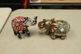 2 Elephant Figurines