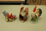 3 Chicken Figurines