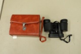 Sears Model 2527 Binoculars in Leather Carry Bag