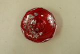 Ruby Glass Silver Overlay Bowl