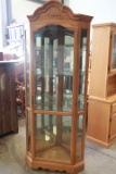 Howard Miller Oak Display Cabinet with Glass Shelves