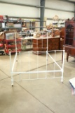 Antique Painted Full Size Iron Bed with Brass Knobs