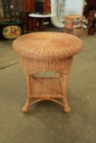 Round Wicker Side Table