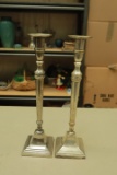 Pair of Bombay Silver Plated Candlesticks