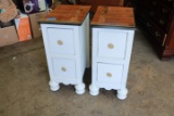 Pair of White Painted Vintage Nightstands