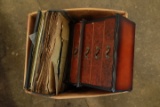 Box of Vintage Records & Jewelry Box