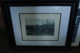 Antique Framed Fox Hunting Print