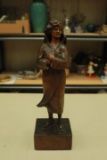 Carved Wooden Lady Figurine