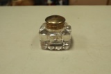 Crystal Inkwell with Brass Lid