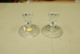 Pair of German Crystal Candlesticks