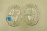 2 Divided Glass Trays