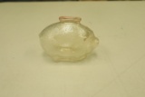 Small Amber Glass Piggy Bank
