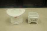 2 Small Milk Glass Pieces