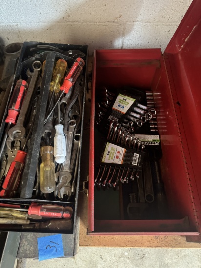 Metal Tool Box and Contents