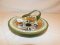 BOWL, OLIVE GREEN WITH HANDLE, K.P.Z.H GOUDA. HOLLAND. 7.5