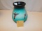 NATIVE AMERICAN POTTERY GREEN & BLACK HAND PAINTED FROM CEDAR MESA, SIGNED