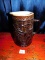POTTERY WATER PITCHER, BROWN COLOR WITH GRAPE DESIGN, STAR MARKING ON THE B