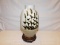 VASE WITH WHEAT DESIGN MADE OF CLAY, CRAZING ON THE GLAZE, MEASURES 13