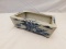 DEEP TRAY WITH FLOW BLUE STYLE PAINTING ON THE SIDE, MEASURES  7 1/2
