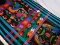 TABLE RUNNER HAND MADE, TURQUOISE, BLUE, BLACK, ORANGE, BIRD DESIGNS THROUG