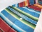 HAND MADE RUNNER, NATIVE AMERICAN DESIGN, RAINBOW COLOR STRIPES, MIDDLE HAS