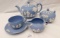 WEDGWOOD TEA POT SET INCLUDES CREAMER, SUGAR, CUP & SAUCER WITH 1 TEA POT