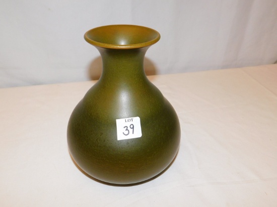 PINKINGTON ROYAL LANCASTRIAN POTTERY; VASE OLIVE GREEN IN COLOR #2118 MEASU