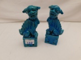 PAIR OF CHINESE FOO DOGS, BELIEVED PORCELAIN, 6.5