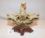 CARVED JADE FOO DOGM MEASURES 6