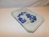 POTTERY TRAY, FLOW BLUE STYLE WITH MOUNTAIN SCENE, MEASURES 9 1/2