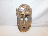 PRIMITIVE WOODEN MASK, MARKED YAKUBA COTE D'IVOIRE