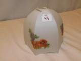 OPALINE GLASS LAMPSHADE BRITTISH MADE, FLORAL DESIGN 2-12-31 #58338/F859 ,
