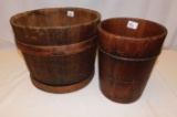 EARLY WOODEN BASKETS SET OF 2 MEASURES 11