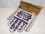 WALL HANGING MADE OF SKIN WITH BEAD WORK, AFRICA MEASURES 16