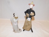 2 ORIENTAL FIGURINES, CLAY MAN WITH STAFF & GOAT MEASURES 7